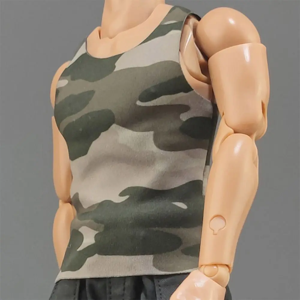 1/6 Miniature Soldier Clothing Round Neck T-shirt Male Hiking Casual T-shirt Top Soldier Figure Accessory For 12\