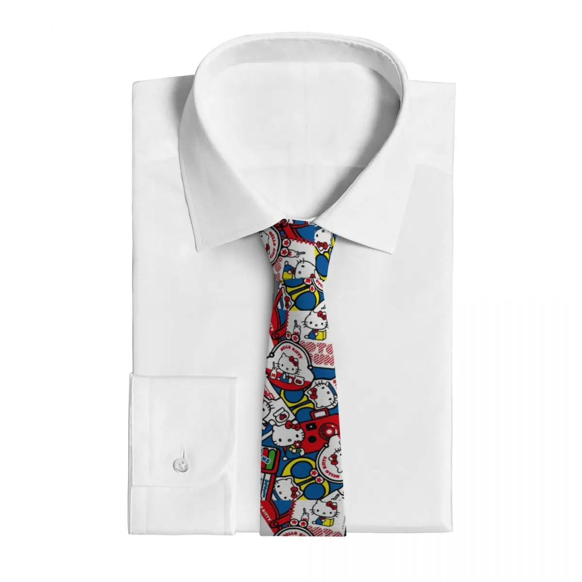Hello Kitty cravates colorées hommes femmes 8 cm mignon dessin animé cravates pour hommes mince classique accessoires cravate Cosplay accessoires