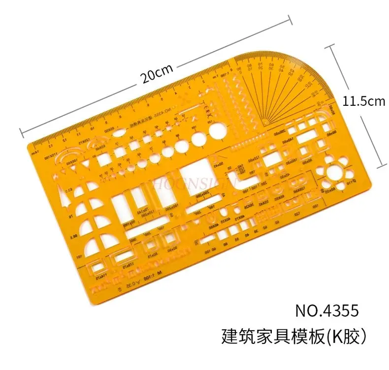 1pcs Template Chemical Electrician Interior Architecture Furniture Multi functional Drawing Ruler Drawing Design
