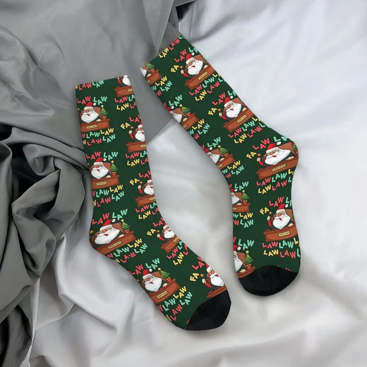 Chaussettes longues drôles de Noël pour hommes et femmes, bas super doux, avocat, loi du Père Noël, Harajuku, toutes saisons, cadeaux