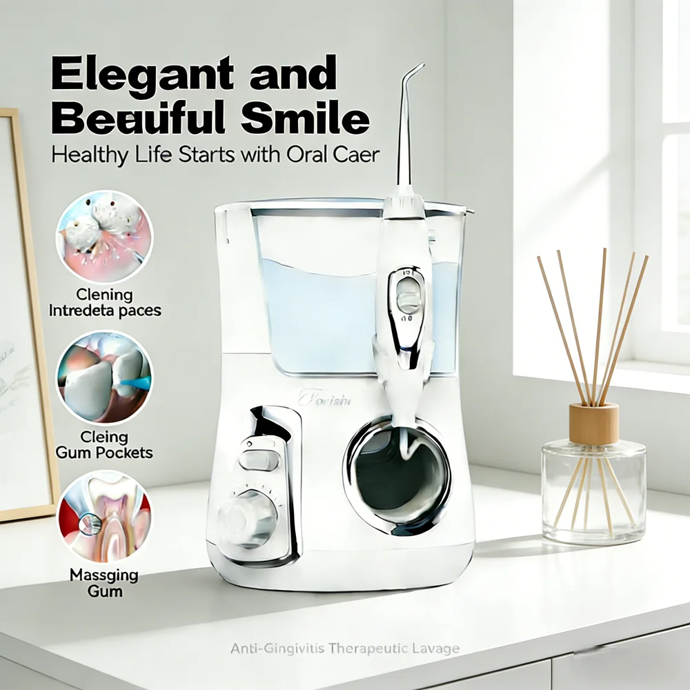 

Электрический ирригатор для ухода за зубами 800 мл, 10 режимов интенсивности, 5 насадок, водный флоссер, эффективное средство для уменьшения неприятного запаха изо рта