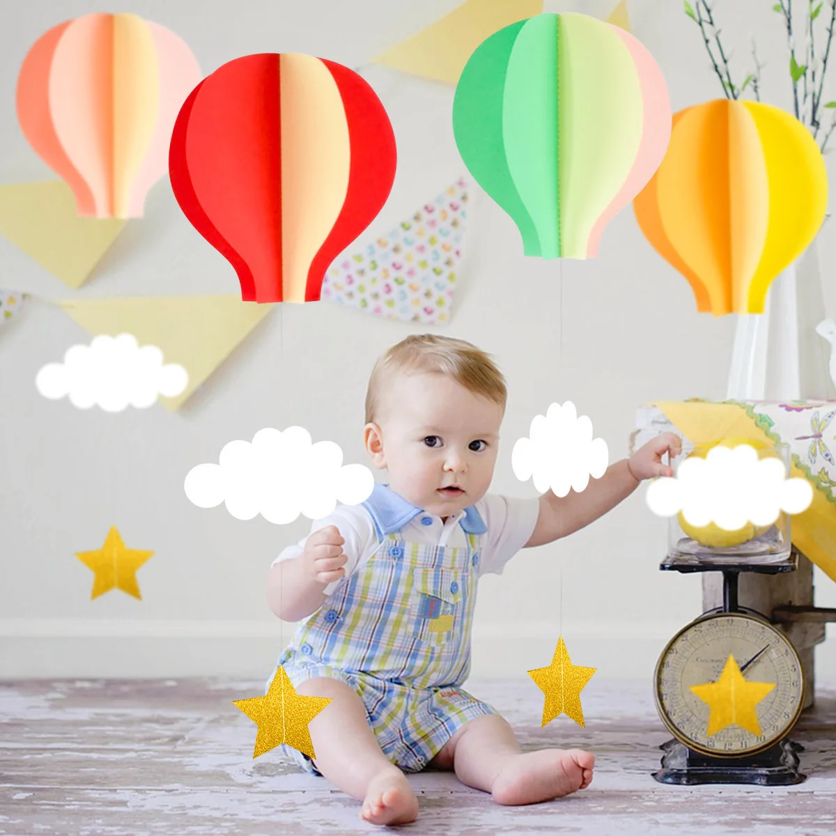 

5 Pcs Hot Air Balloon Ornament Balloons Decorative Hanging Decoration Decorations
