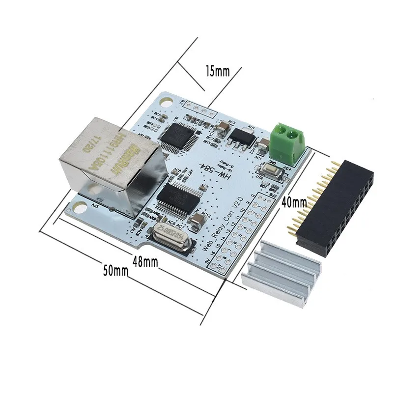 DC 5V 2A 8CH 8 Channel Way 28J60 W5100 RJ45 Network Control Switch Internet Relay Module Network Heating Relay Module Panel