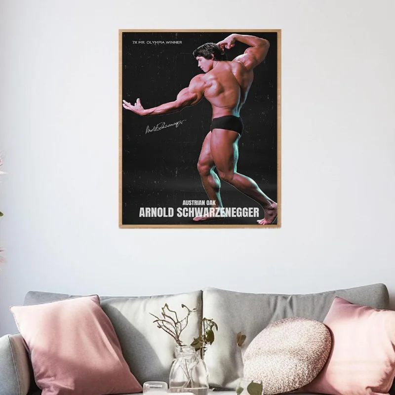 Bodybuilder Wall Art Canvas Print Vintage Muscle Training Gym Decor Strength Sport Motivation Poster Fitness Room Gym Wall Decor