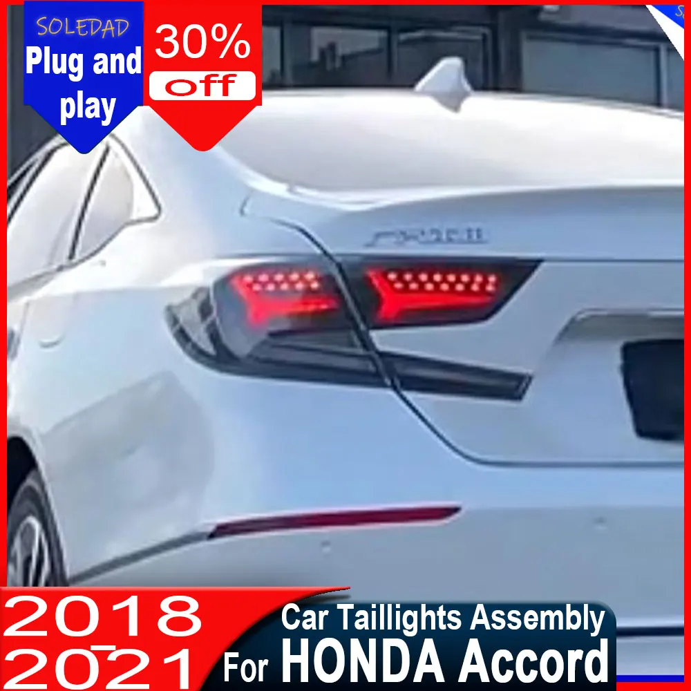 Car Tail Lights For Honda Accord 2018 2019 2021 2022 Rear Tail Lamps DRL Brake Light Turn Signal Plug and pla