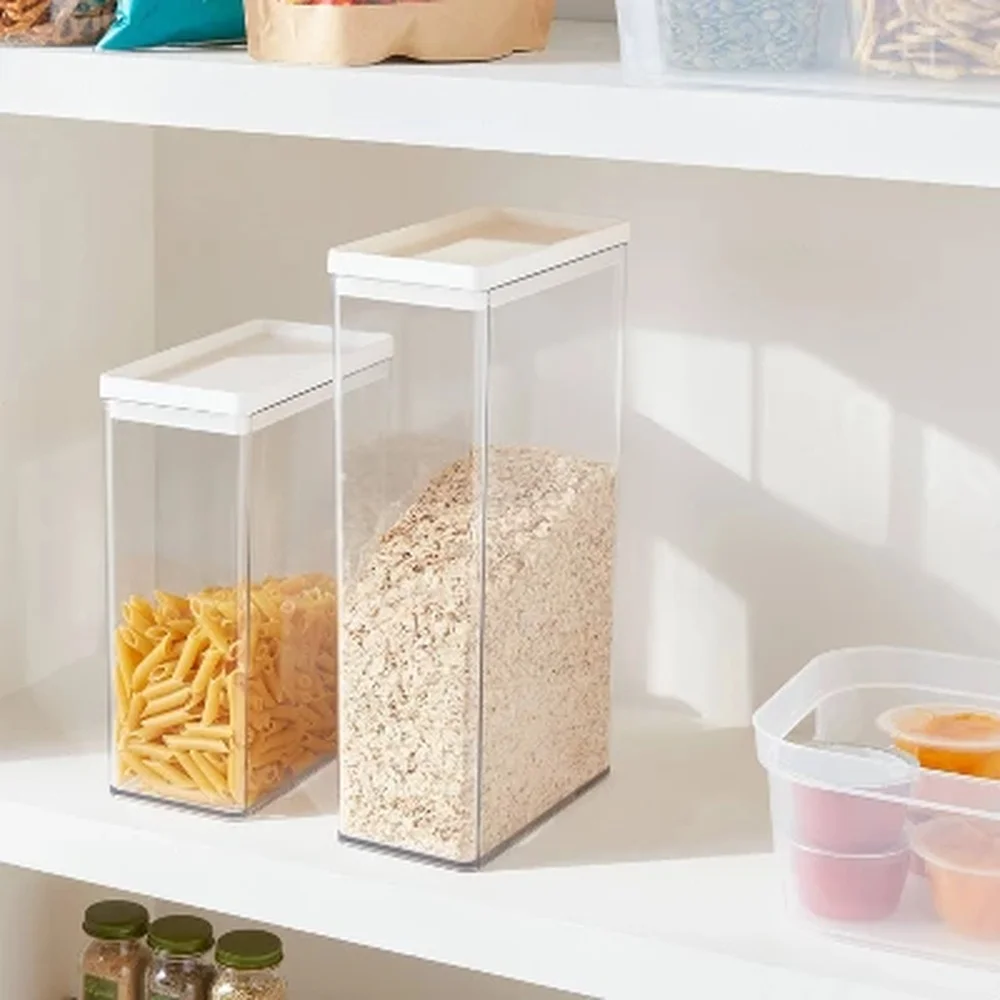 Large 5.8qt BPA-Free Plastic Food Storage Canister Clear Pantry Container Dry Pasta Snacks Hand Wash Only