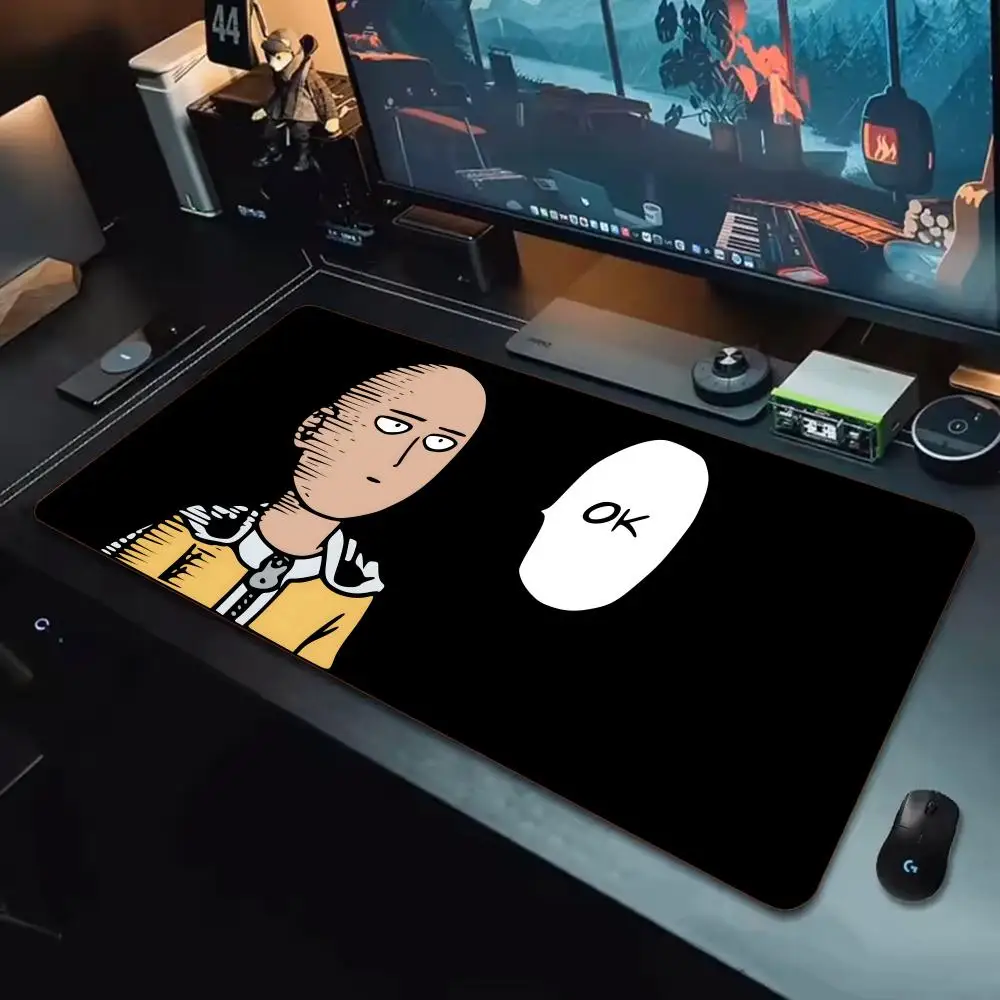 One Punch Man anime Mouse Pad Tapetes de Mesa Teclado, Borracha Kawai, Tapete de Mesa Antiderrapante, XXL90x40cm