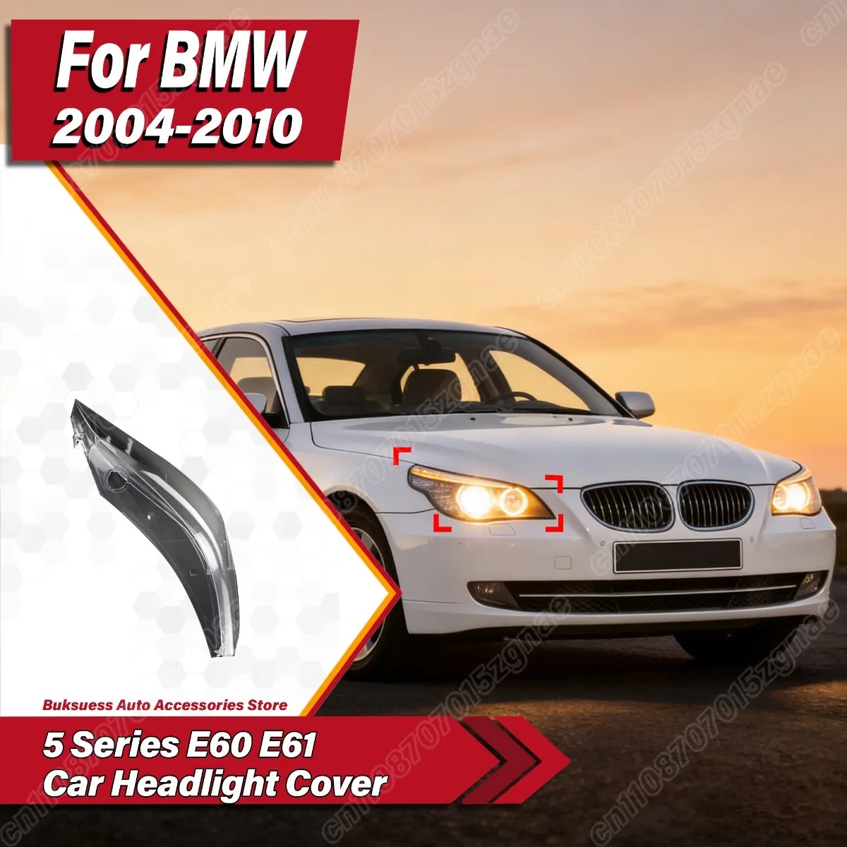 

For BMW 5 Series E60 E61 2004 2005 2006 2007 2008 2009 2010 Car Headlight Cover Lens Headlamps Transparent Glass Lampshade Shell