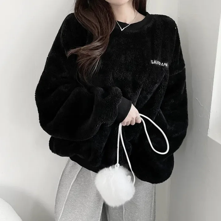 Korean Fashion Casual Loose Zip Up Jackets Spring Thicken Warm Parkas Women Oversized Kawaii Double Sided Hooded Coat Ladies