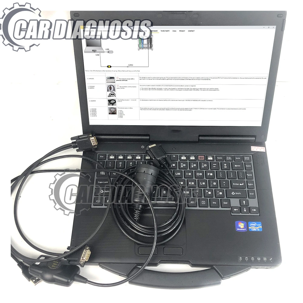 Diagnosis kit for Liebherr lidia Excavator ton crane Diagnostic Software diagnostic cable with CF53 laptop full set