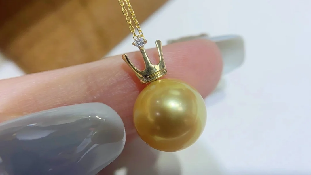 

DIY 18K Diamonds Pearls Pendants Bases Pedestals Necklaces for Women Not Include Pearls JCY