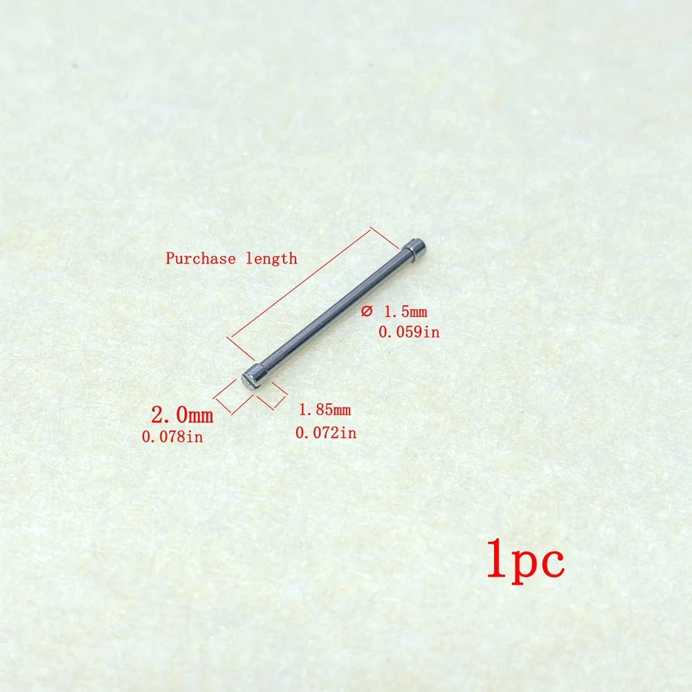 Аксессуары для часов Винтовые стержни Штифты с проушинами Болты с вращающимся фиксированным наконечником диаметром 0,059 дюйма/1,5 мм Крепеж из нержавеющей стали Двусторонние детали Размерная длина Стальной цвет Ремонт аксессуаров для часов