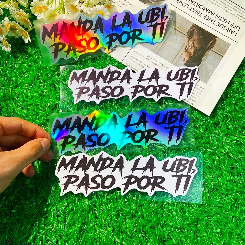 

1 шт., наклейка на автомобиль с испанским слоганом «Manda La Ubi, Paso Por Ti», наклейки с дизайном Bold Attitude, уникальный внешний аксессуар для автомобиля