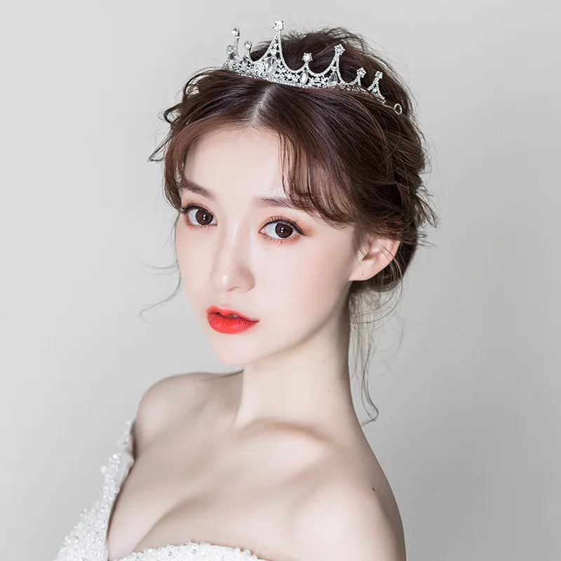 Crystal Silver Tiara Crown Princess Queen jewelry bride headdress bridesmaid hair accessories birthday prom gift image 3