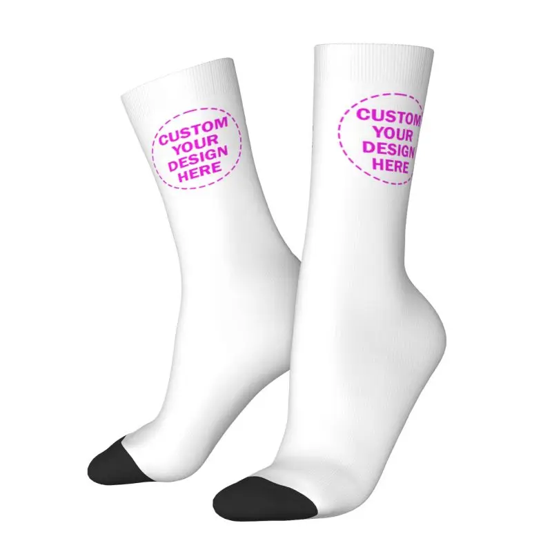 تخصيص شعار الصورة المخصص النص الرجال النساء طاقم الجوارب للجنسين مضحك تصميم الخاص بك الربيع الصيف الخريف الشتاء اللباس الجوارب #3