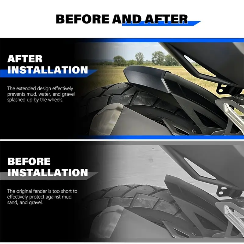 NEW HOT In Stock-Splash Guard Fender Mudguard Extender Rear Hugger Extension For KAWASAKI VERSYS-X 300 VERSYS-X 300 2017-