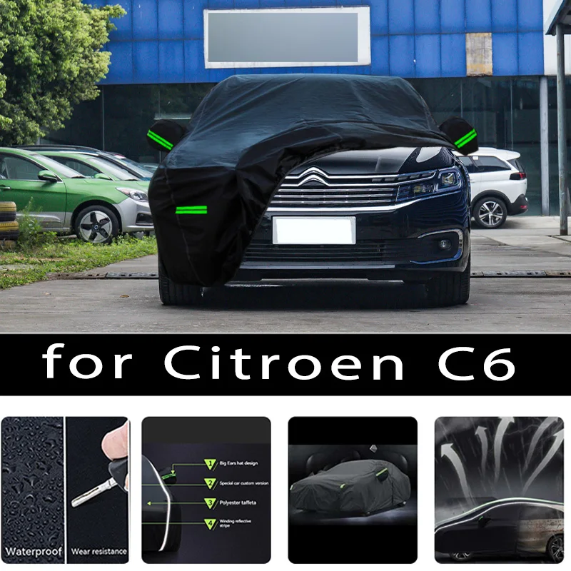 

For Citroen C6 Car Covers Outdoor Waterproof Sun Rain Snow Protection UV Auto Cover 190T Car Protective Full Covers
