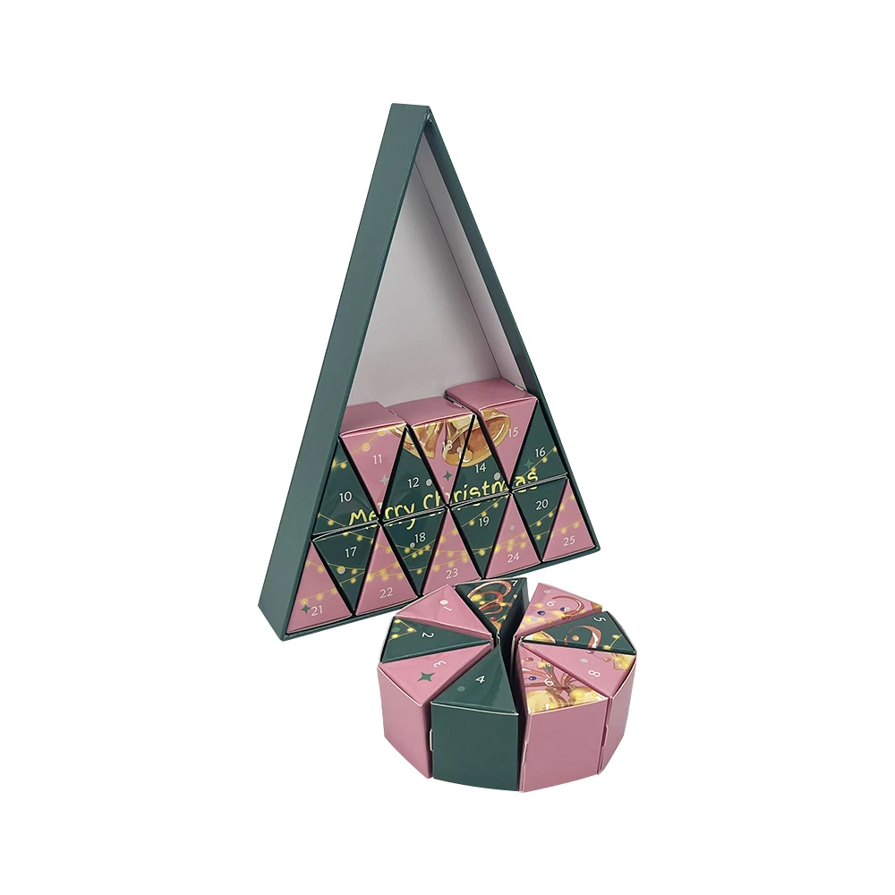Customization.Customization.Custom Gold Foil Empty Chocolate Packaging 25 Days Christmas Countdown Advent Calendar UV Paperboard