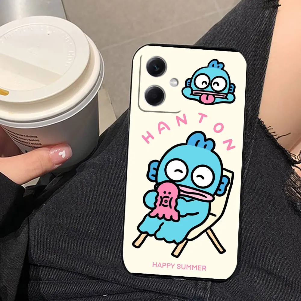 Cute Baby Fish Hanton Monster Phone Case For Redmi Note 13 12 12S 11 11T 11S 10 9T 9S 9 8 8T 6 Pro 5G 4G Case Funda Coque Shell