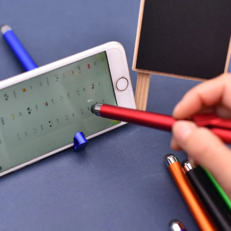 5 Stylus-Stifte für kapazitive Touchscreens, universeller Stylus-Kugelschreiber, Telefonständer, 3-in-1-Stylisten-Stifte für Tablet-Laptop – Detail 3