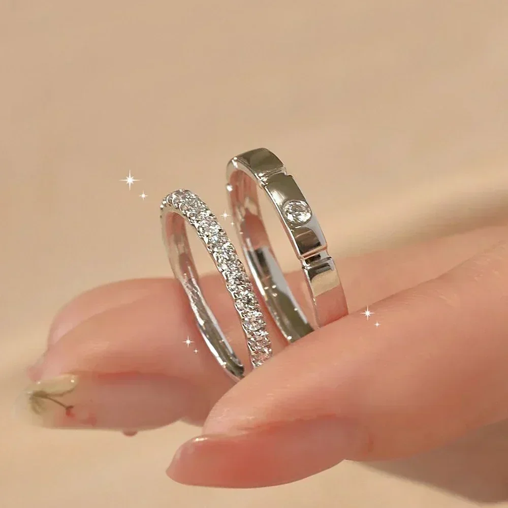 Moissanite Eternity Band 3 มม./1.5 มม.แหวนเพชรชุดสําหรับผู้หญิงผู้ชาย 100% 925 เงินสเตอร์ลิงสัญญาหมั้นแหวนคู่