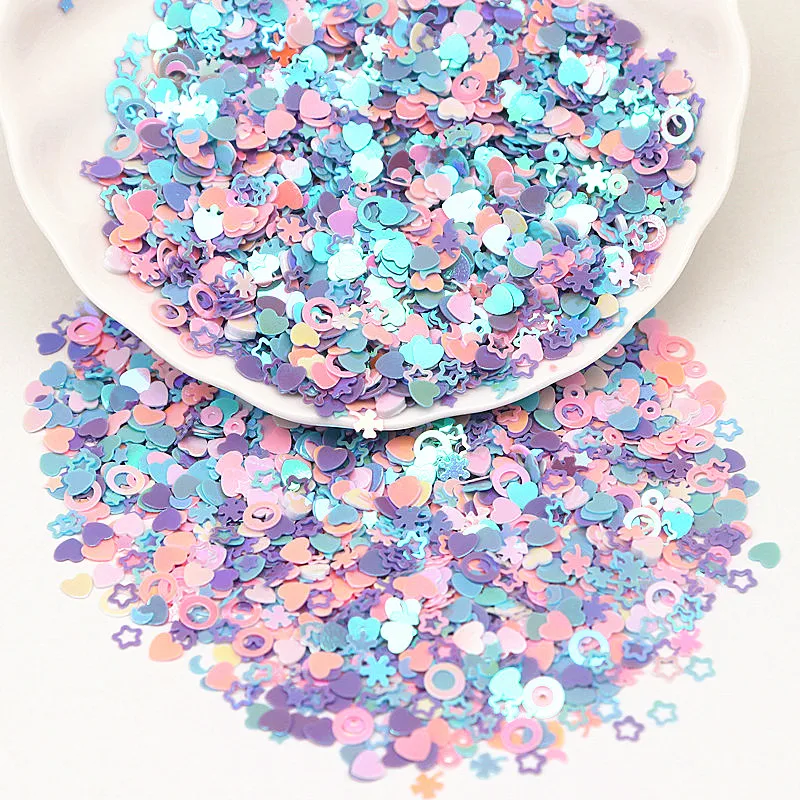 Sequin Glitter Mix Flower Star Heart Dot Shaped Loose Sequins for Shaker Card Nail Art Scrapbook Decoration Makeup Confetti