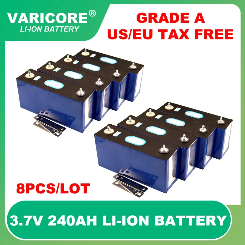 

4-8pcs 3.7v 240Ah Lithium battery Power Cell for 3s 12v 24v 36v Electric vehicle Off-grid Solar Wind Grade A Tax Free