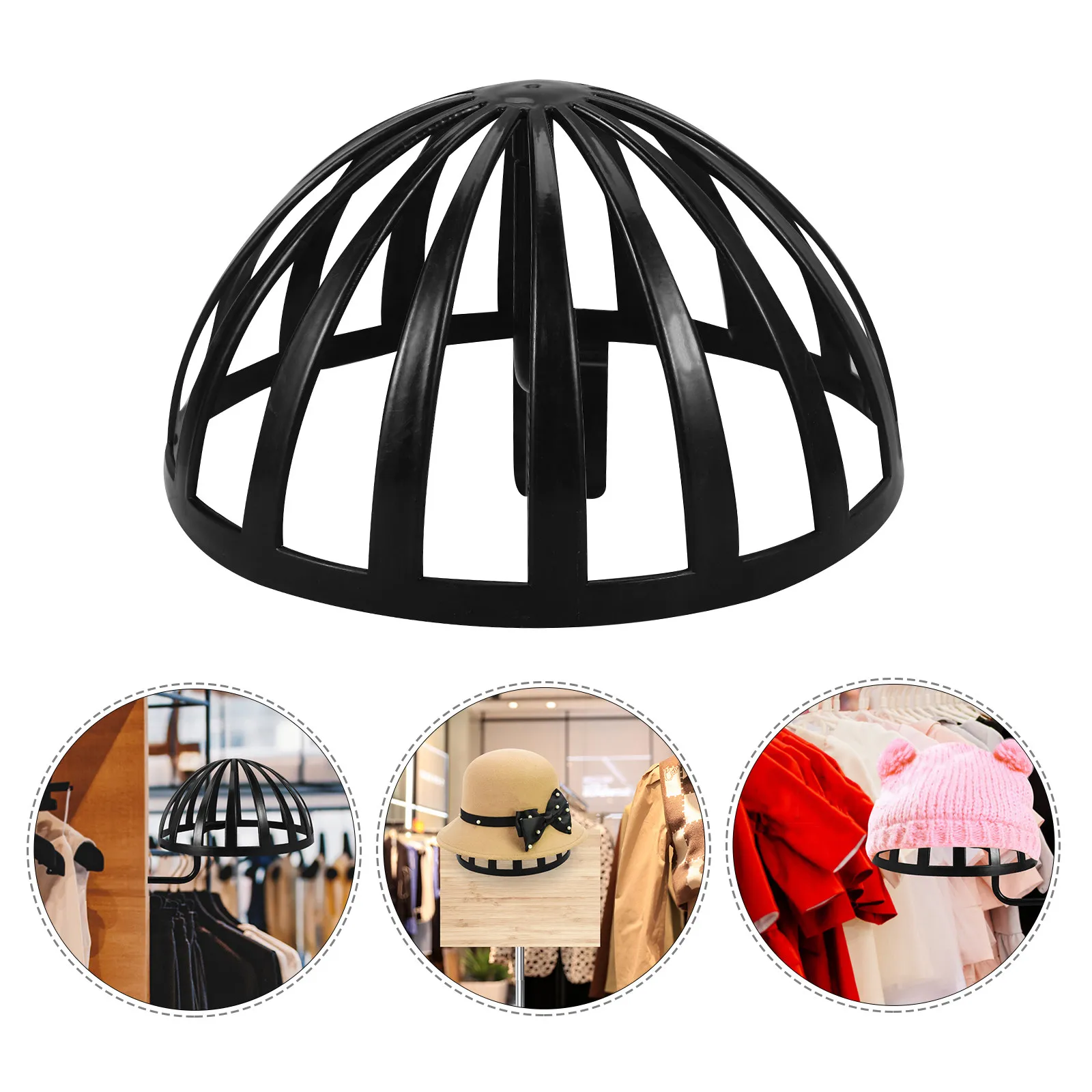 Hat Display Rack Dome Shape Hollow Design Sturdy Plastic Wall Mount Hat Holder Baseball Cap Stand Retail Display Organizer