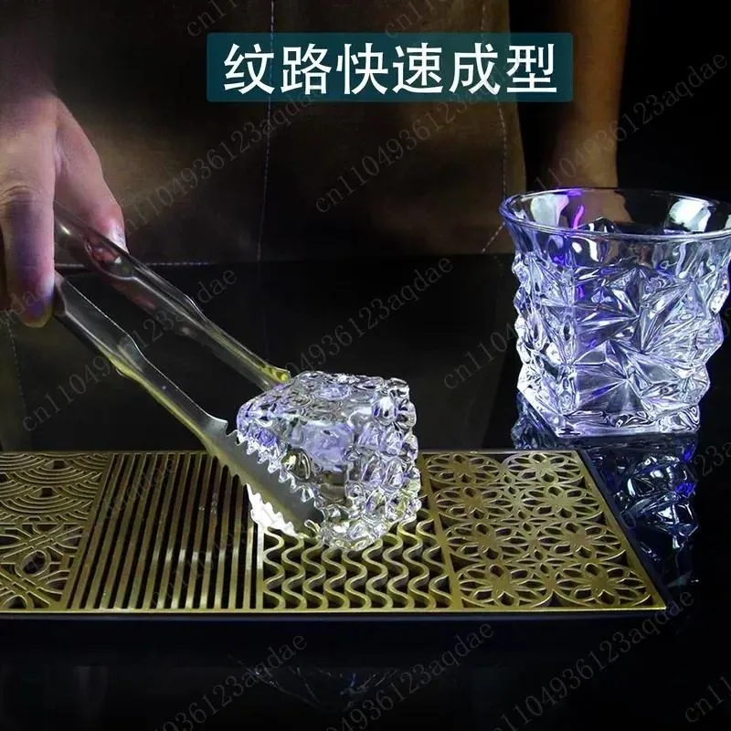 Bartending Ice Cube Pattern Embossing Bar Ice  Texture Pure Copper Mold Ironing Bartender Ice Template Copper Plate