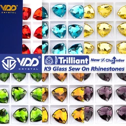 VDD Trilliant Multiple Colors Top Quality K9 Glass Sew On Rhinestones Crystal Flatback Sewing Strass Stones For DIY Bags Garment