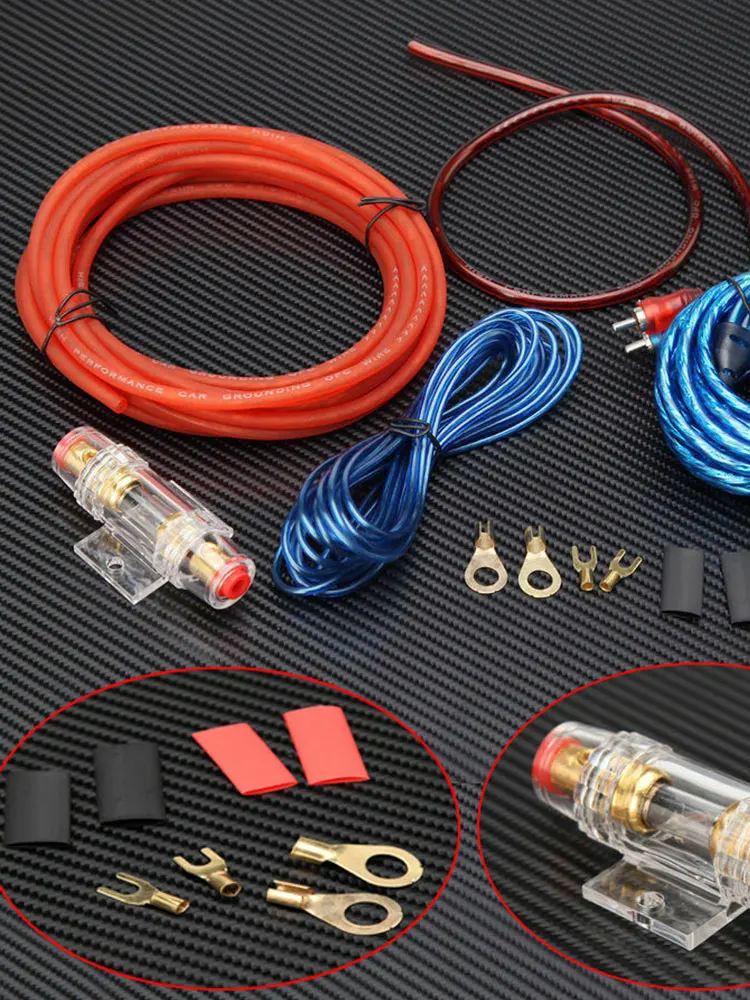 1500 واط أسلاك تركيب مكبر الصوت 18GA سيارة مكبر كهربائي مجموعة الأسلاك RCA كابل الطاقة لتعديل السيارة لقطع غيار السيارات #4