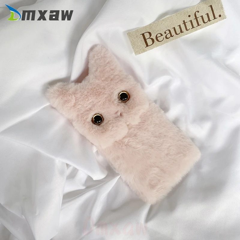 Cute Cat Ears Phone Case For Motorola Moto G Stylus Edge 2021 Edge 20 Lite S Pro G60S G50 G100 G60 G40 Fusion Plush Back Cover