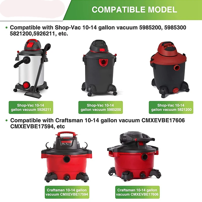 أكياس فلتر مجموعة VF2005 ، 10-14 غالون من النوع F + I ، استبدال الجزء ، 10 عبوات