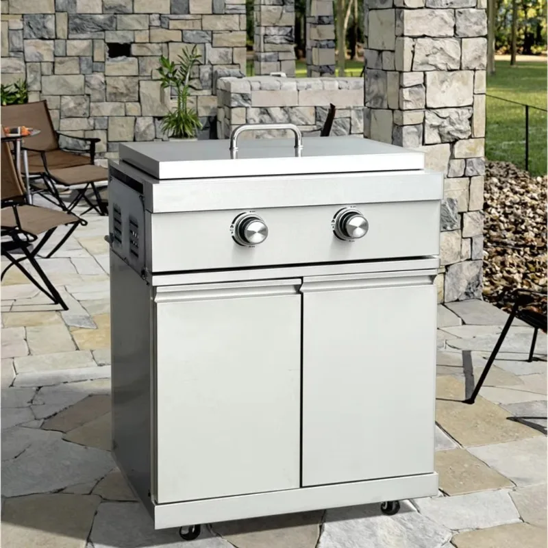 Гриль-барбекю из нержавеющей стали с несколькими конфорками, удобный для вечеринки бездымный дизайн, легкая чистка