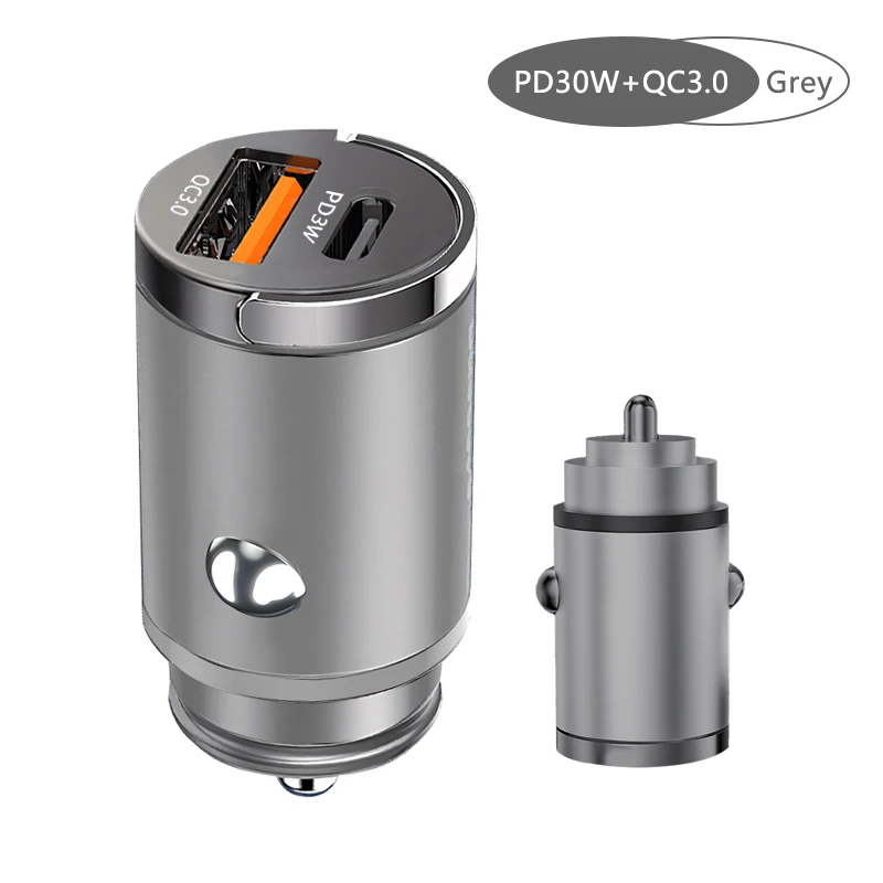 차량용 미니 고속 충전기 라이터, QC3.0 미니 PD USB C타입 충전기, 샤오미 삼성 화웨이, 100W