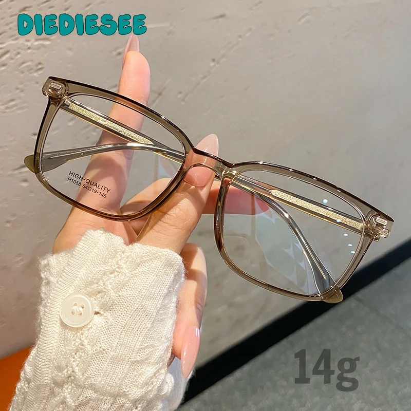 

DIEDIESEE Fashion Ultra Light TR90 Men's Box Board Insert Core Lens Legs Women's Optical Prescription Glasses Frame H1058L