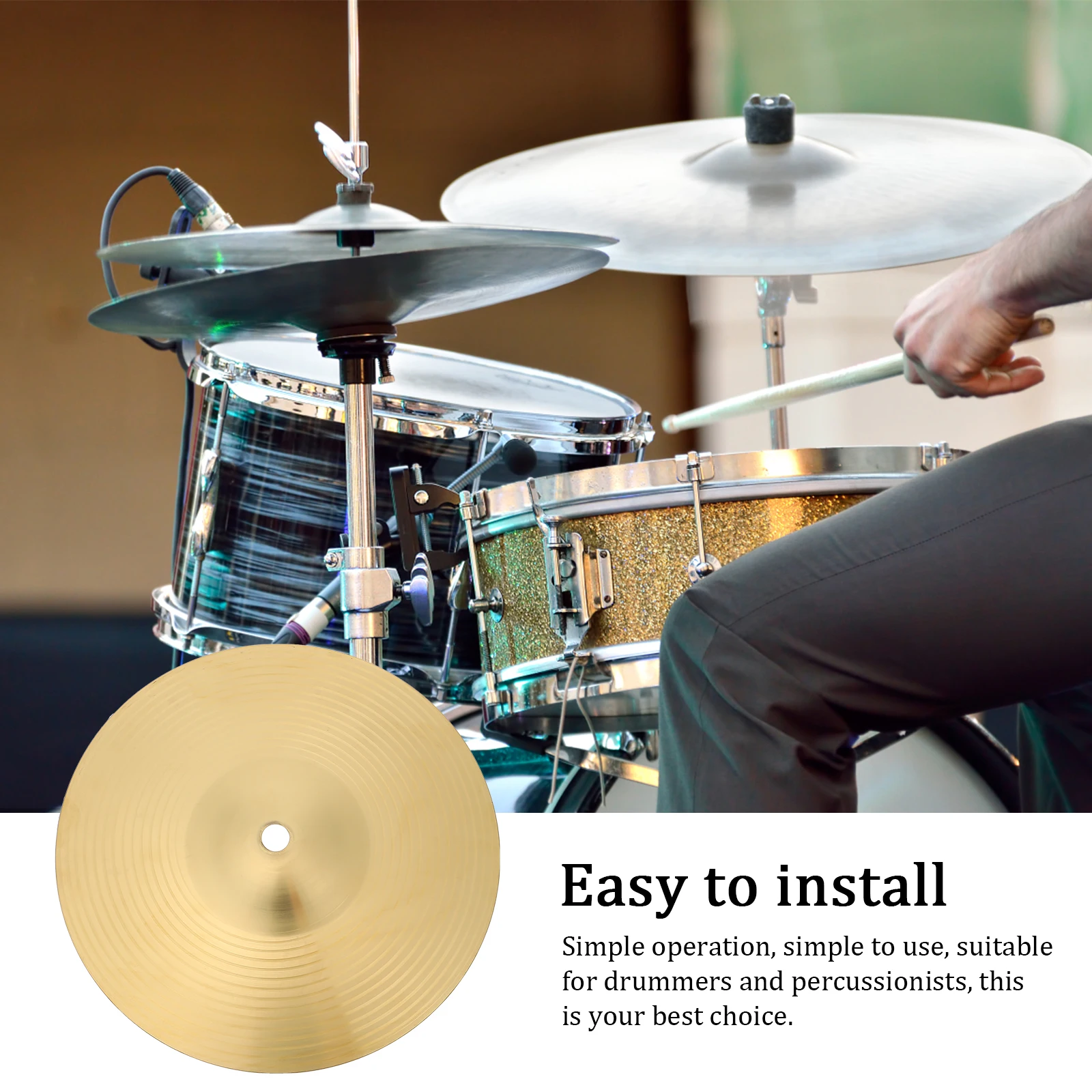 

10 Inch Brass Cymbals for Drum Set Part Jazz Drum Fitting High Quality Material Clear Sound Color Practice Accessories