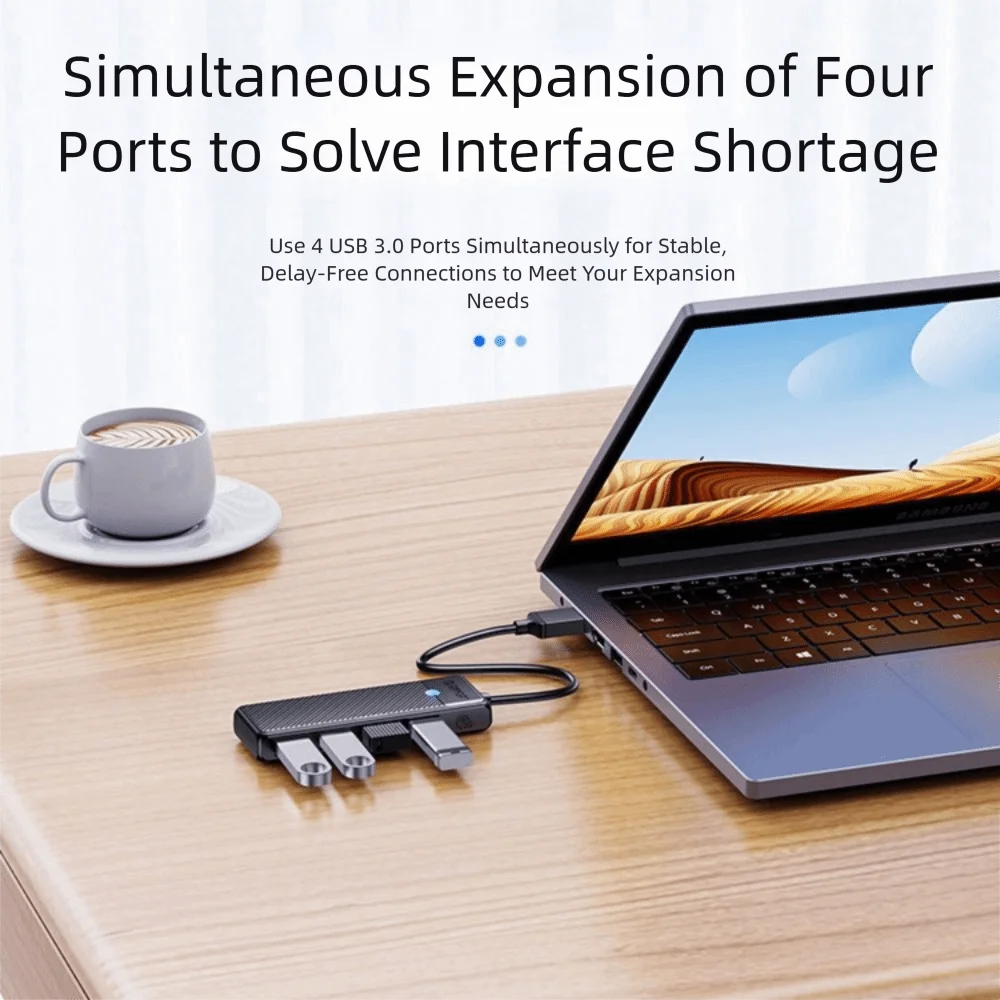 USB Adapter 4-Pors USB 3.0 Splitter Extend Data Transfer 4 in 1 USB3.0 HUB Multifunction High Speed USB Port Expander U-disk