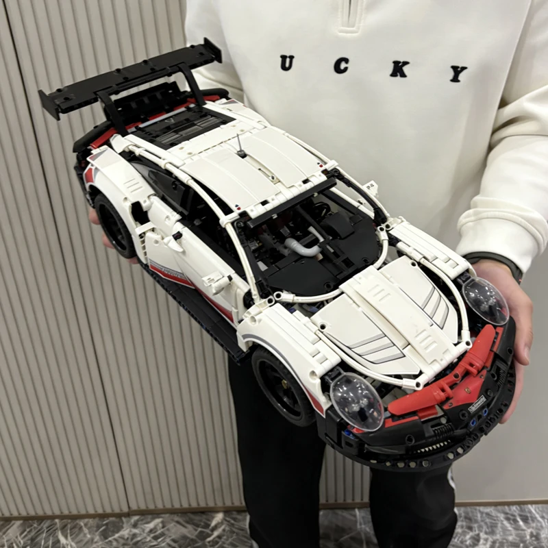 Juguete de montaje de coche deportivo a escala 1:10 (más de 1580 piezas), modelo de tecnología DIY, juego de bloques de construcción de mermelada de tráfico, regalo de cumpleaños y Navidad