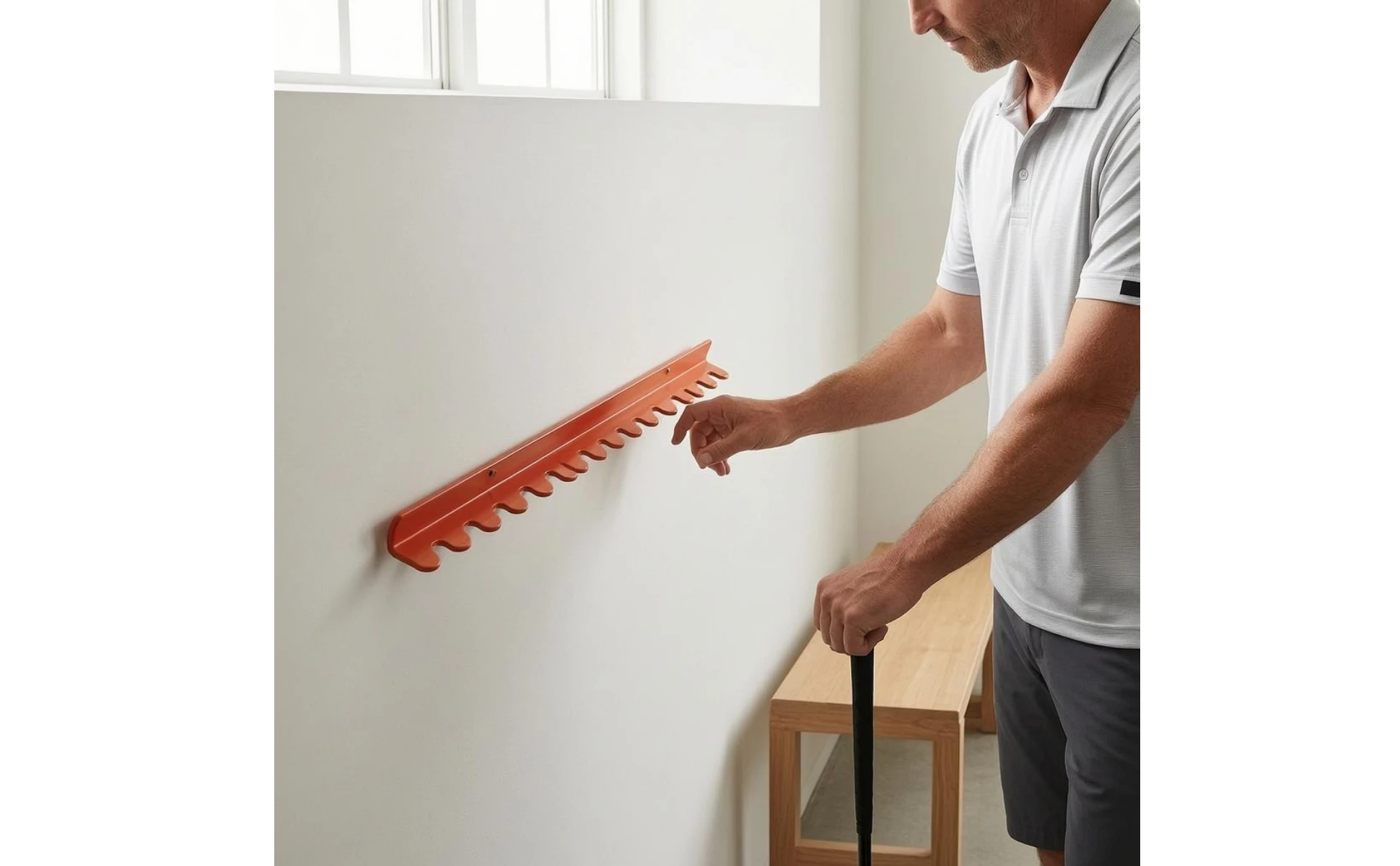 Golf Club Wall Rack Metal Golf Club Storage Stand Vertical Slot Rack Mounted with Holes for Garage