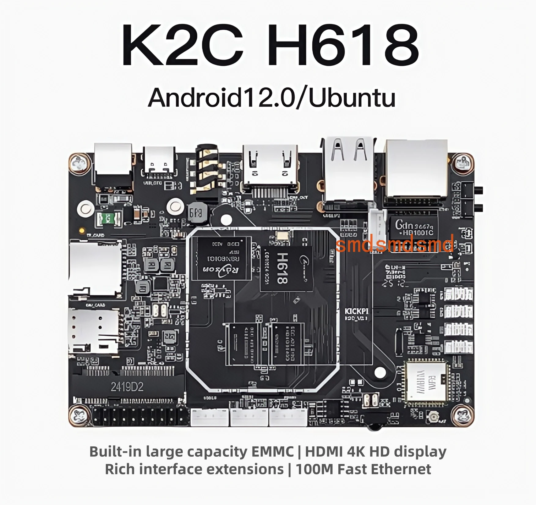 k2c-allwinner-h618-carte-de-developpement-linux-android-carte-mere-bras-integre-carte-de-base-iot-ai-carte-de-controle