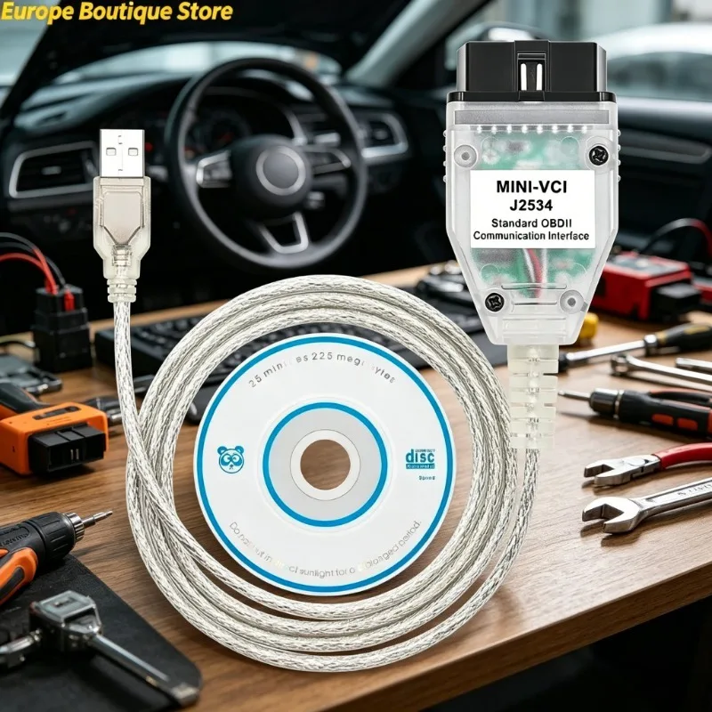 Factory MINI VCI 2.0.4 Real Firmware V16.00.017 For Toyota Techstream FTDI FT232RL Chip j2534 Multi-Language Tool