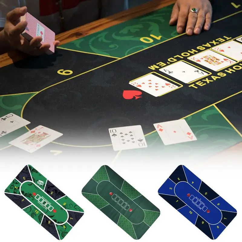 60x120cm Holdem Texas Poker Mat Rubber Poker Mat Blackjack Baccarat Dice Roulette Game Desk Pad Casino Chips Tablecloth