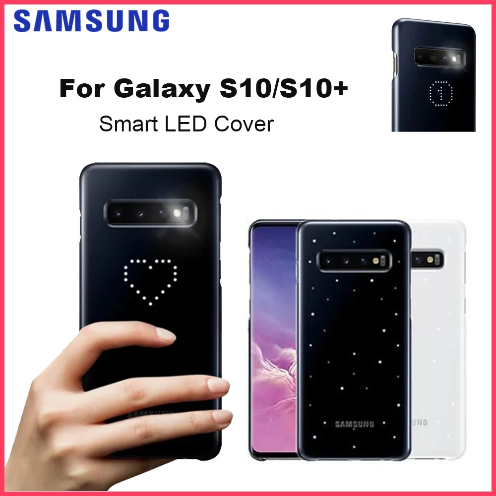 Carcasa Trasera Inteligente LED Original de Samsung para Samsung Galaxy S10 Plus con Pantalla LED y Espectáculo de Luces, Funda Protectora