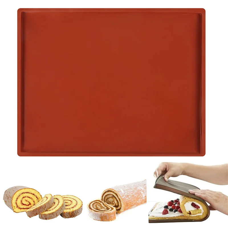 Swiss Roll Cake Silicone Tray Swiss Roll Cake Pan for baking Mat Jelly Silicone Cake Pan Nonstick Baking Rug Mat Silicone Mould