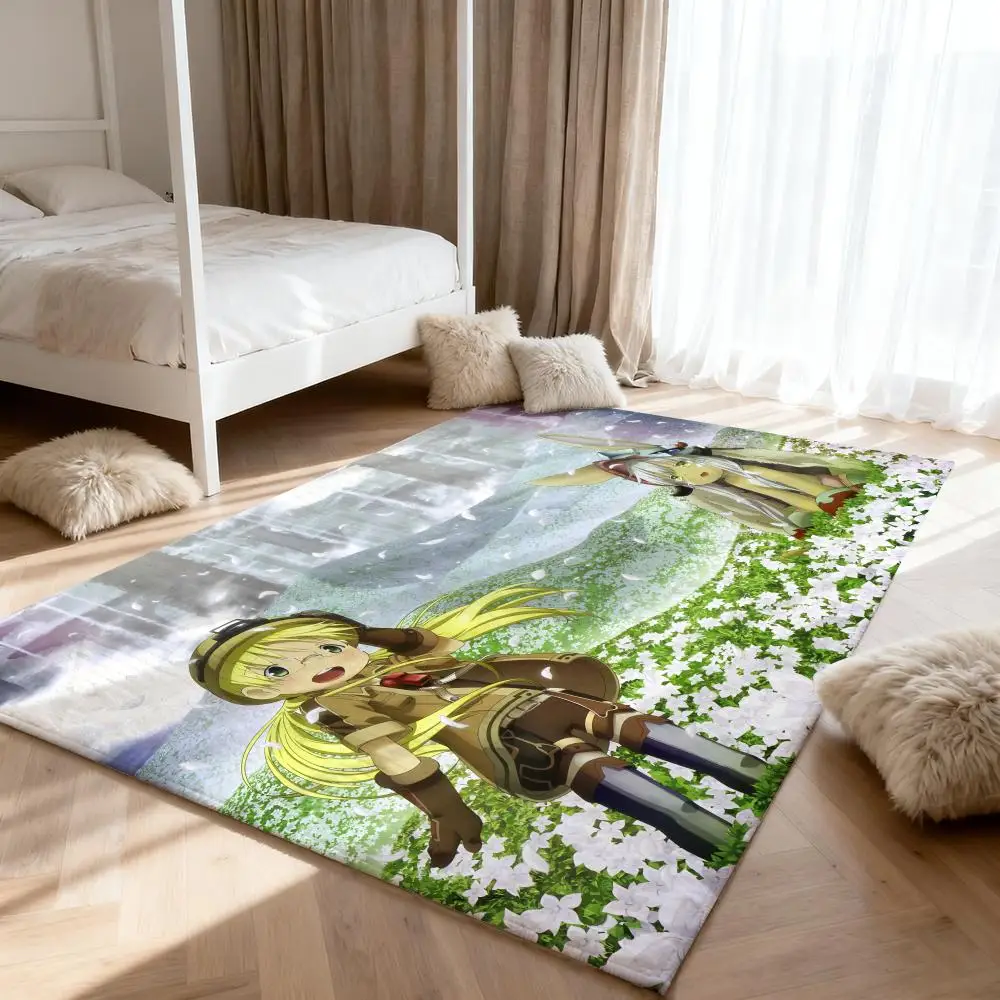 

Riko M-Made in abyss cute Floor Mat Soft Thickened Absorbent Non-Slip Bedroom Living Room Door Mat Home Decor Flannel Rugs
