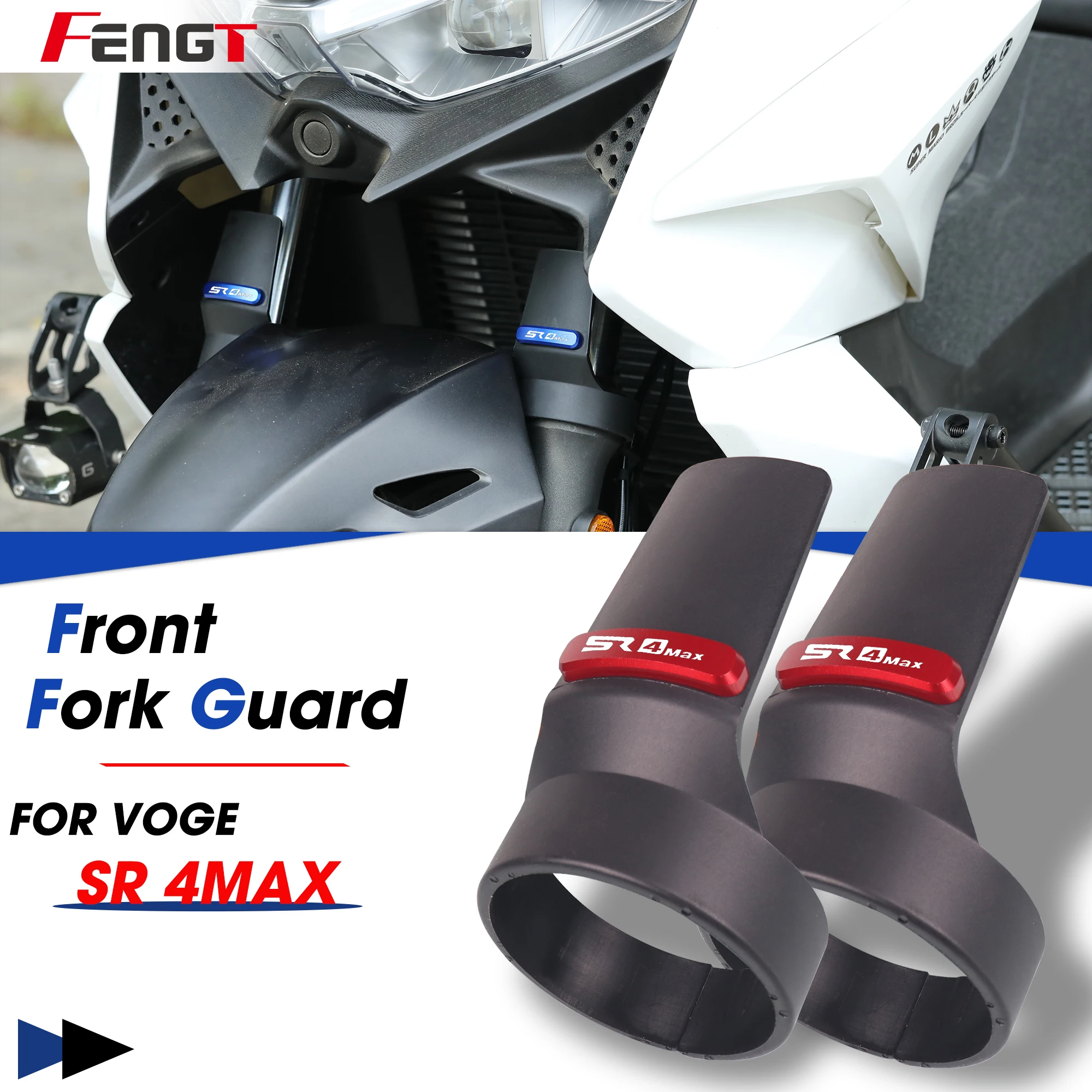 

For Loncin VOGE SR4 MAX SR4MAX Motorcycle Front Fork Fender Guard Shock Absorbing Protective Shell Cover SR 4MAX 2022-2024