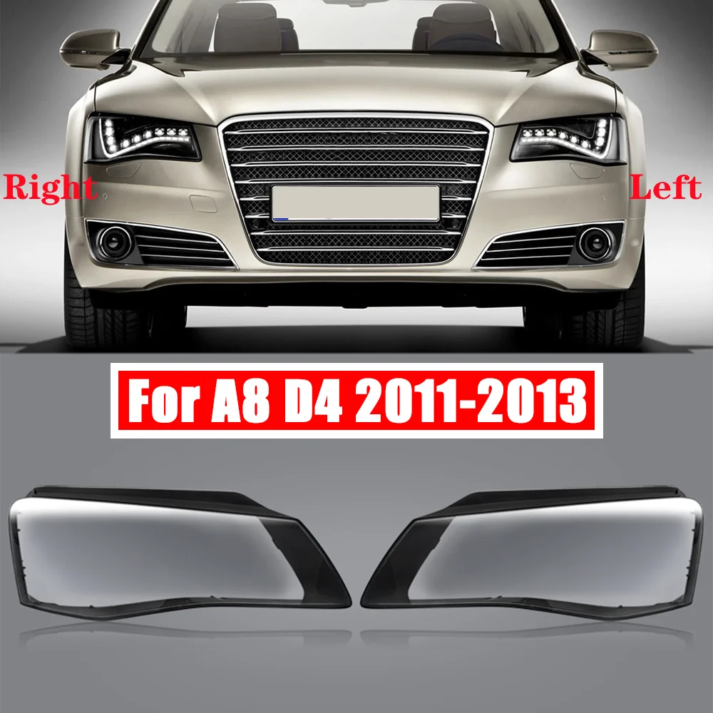 For Audi A8 D4 2011 2012 2013 Headlamp Transparent Cover Lamp Shade Headlight Shell Lens Plexiglass Replace Original Lampshade