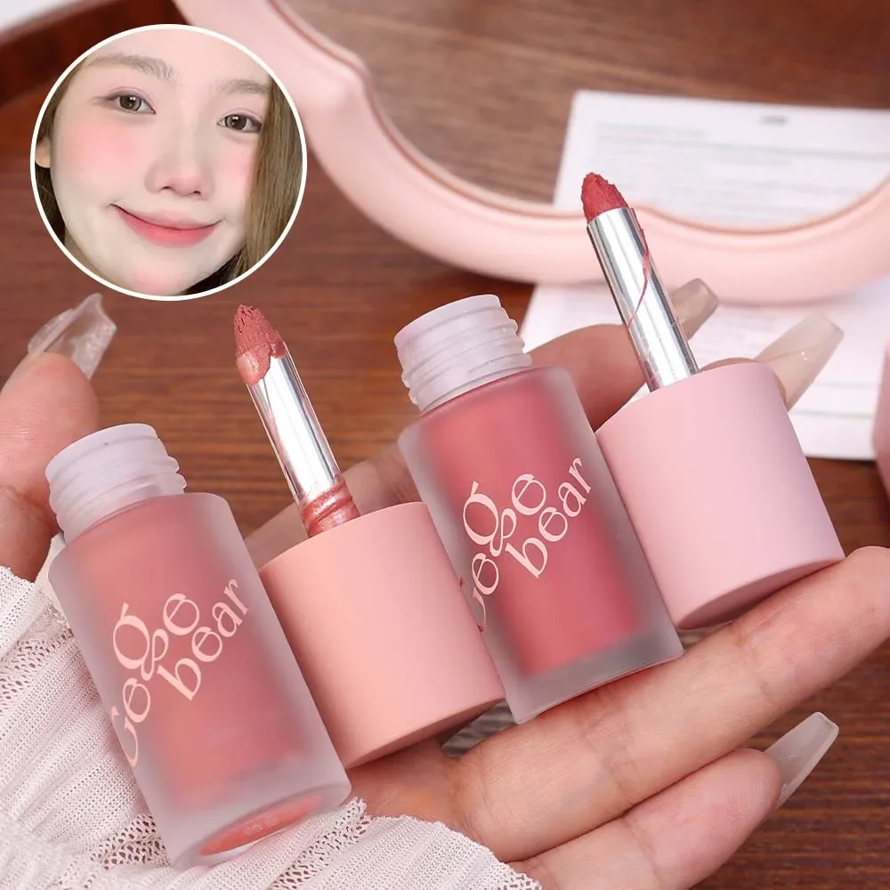 Mist Smooth Lip Glaze Waterproof Moisturizing Eyes Blush Lip Gloss Non-stick Cup Red Lipstick Women's Lips Face Makeup Cosmetics