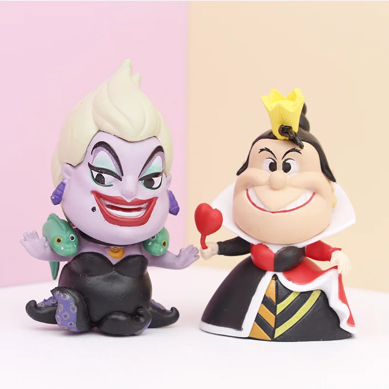 6 قطعة/المجموعة أنيمي الشرير الشكل الملكة Cruella Maleficent الشر الساحرة عمل الشكل جمع نموذج ألعاب الدمى هدايا أعياد ميلاد للأطفال